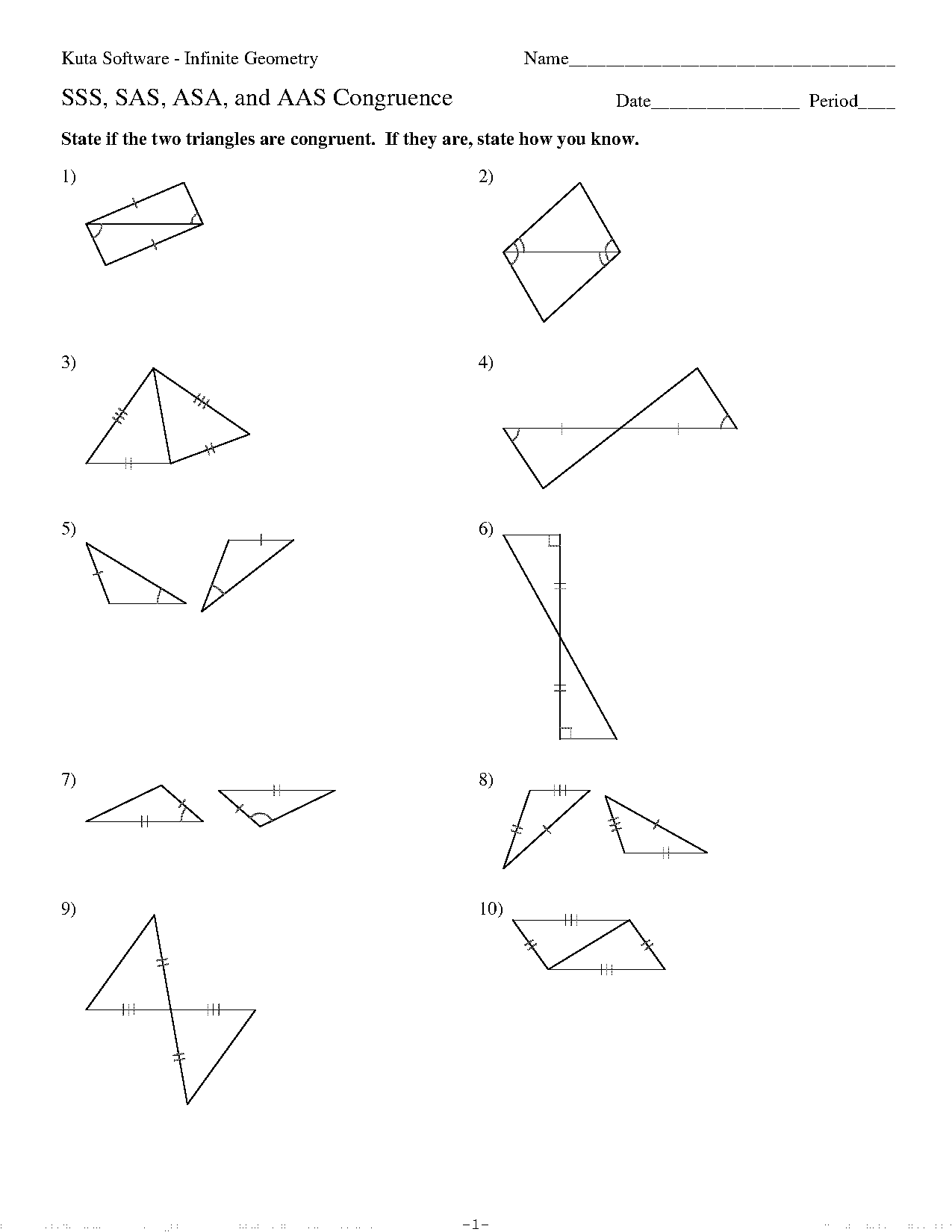 additional congruence methods worksheet answers