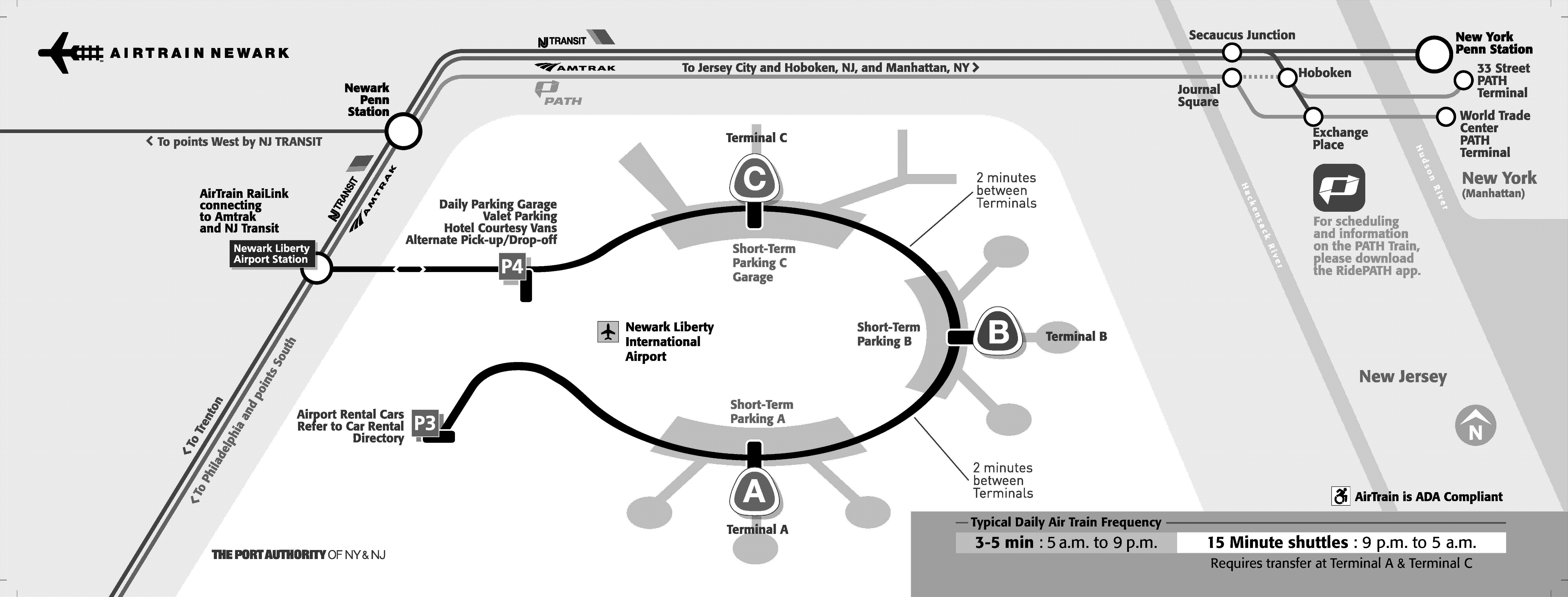 getting between terminals at newark airport