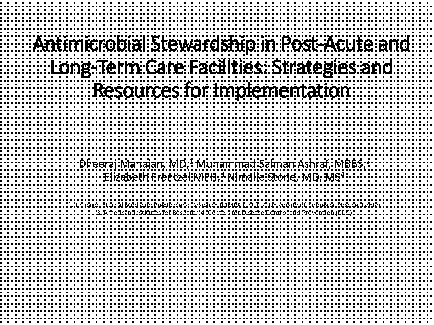 antibiotic stewardship for nursing homes checklist