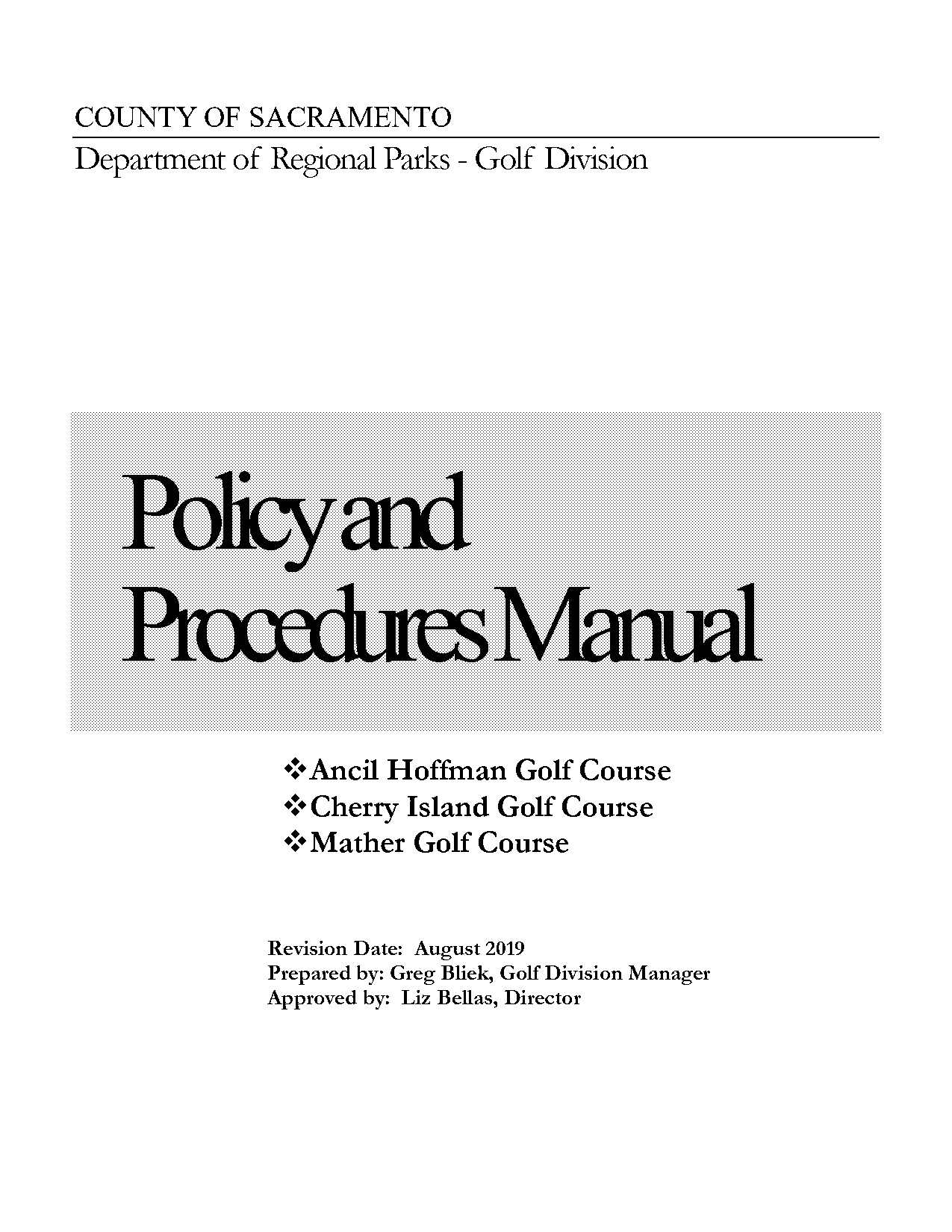 generic policies and procedures manual