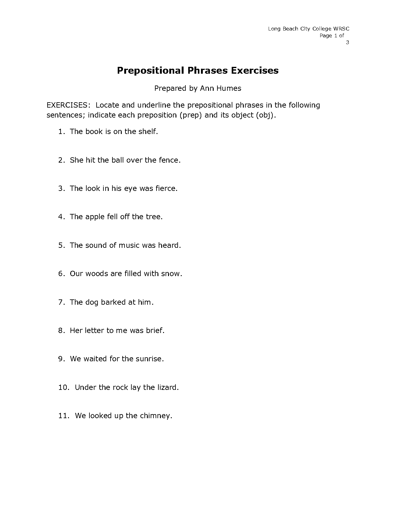 common prepositional phrase worksheet pdf