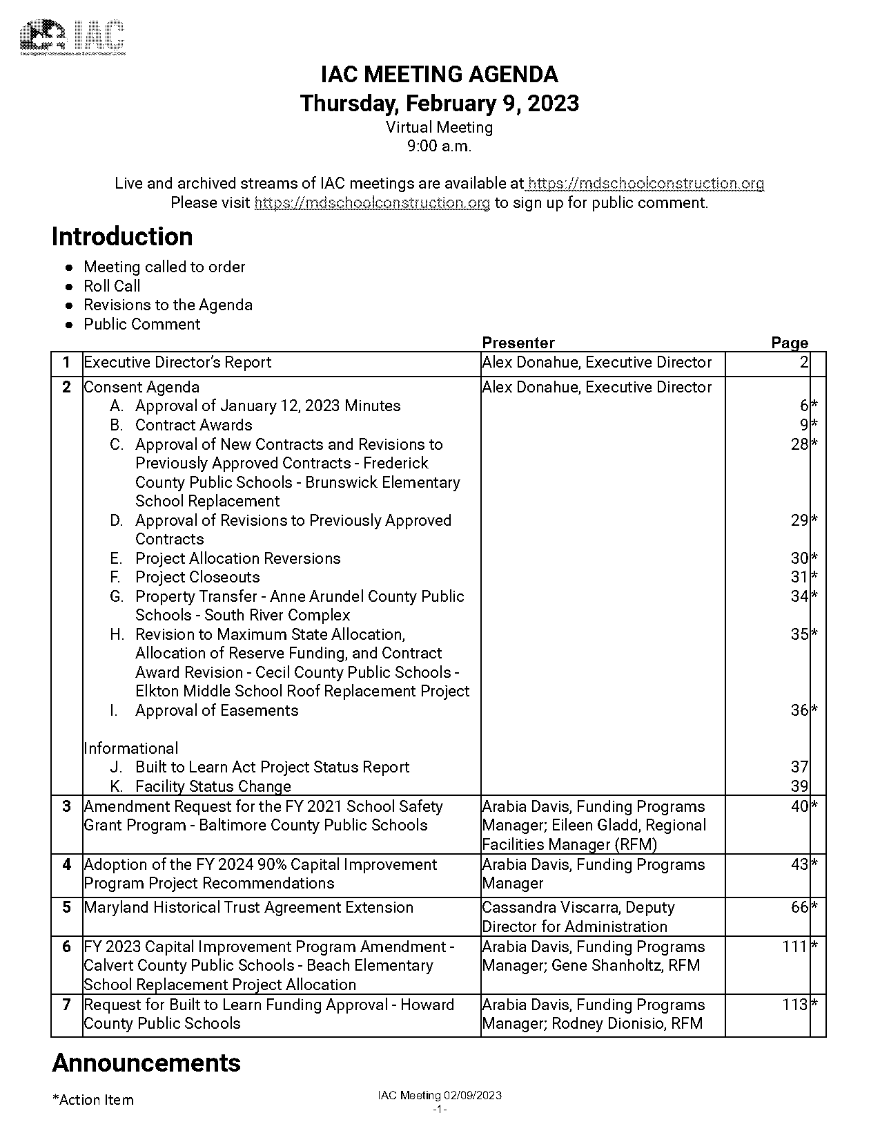 freeman kennedy elementary school facility request