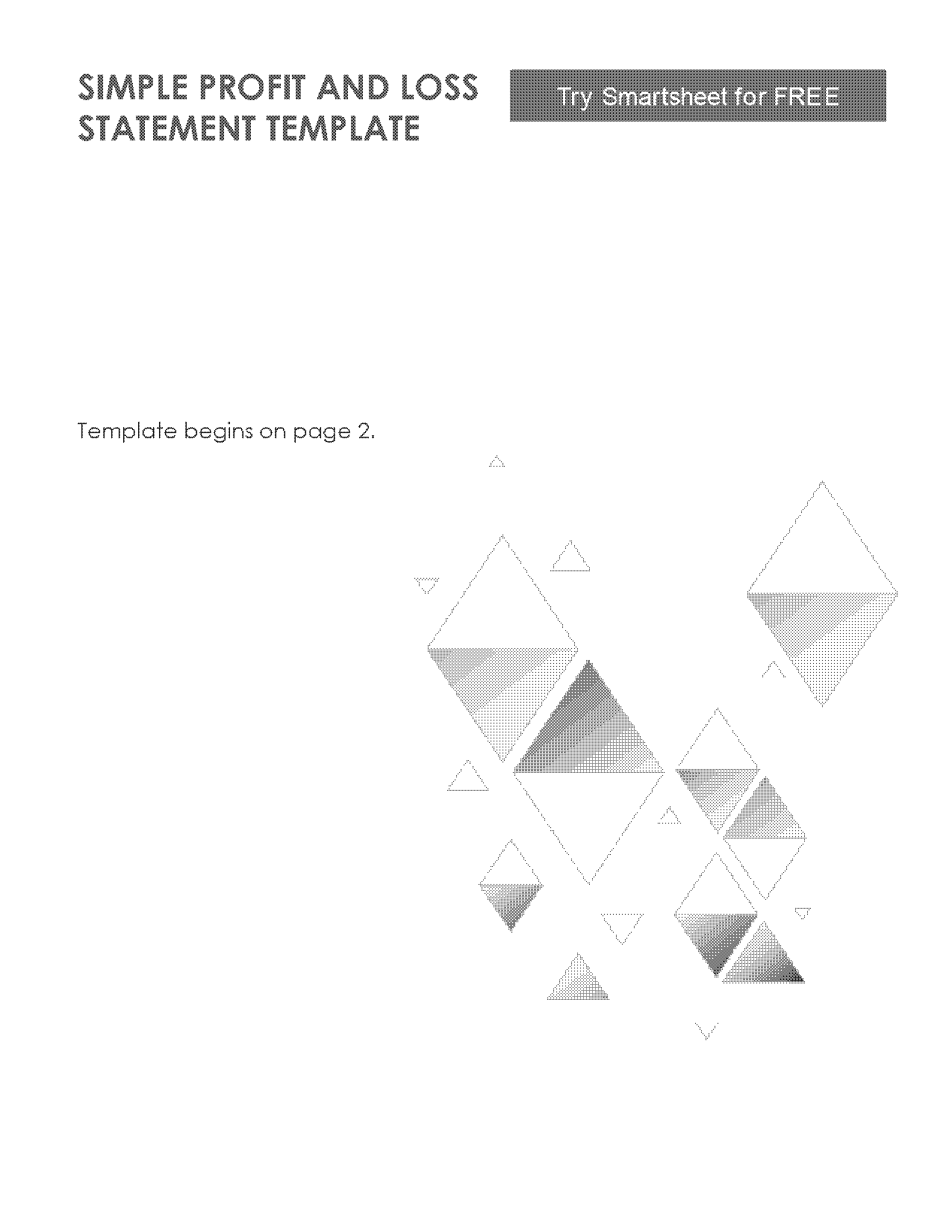 a simple printable profit and loss statement