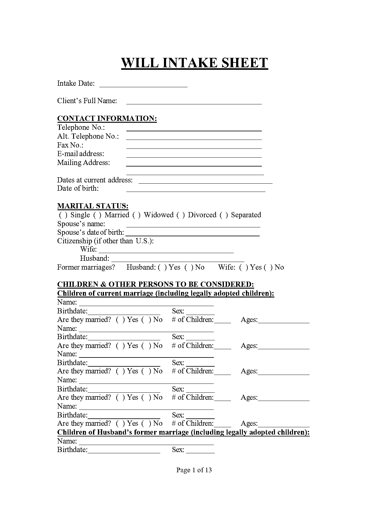 last will and testament worksheet texas templ