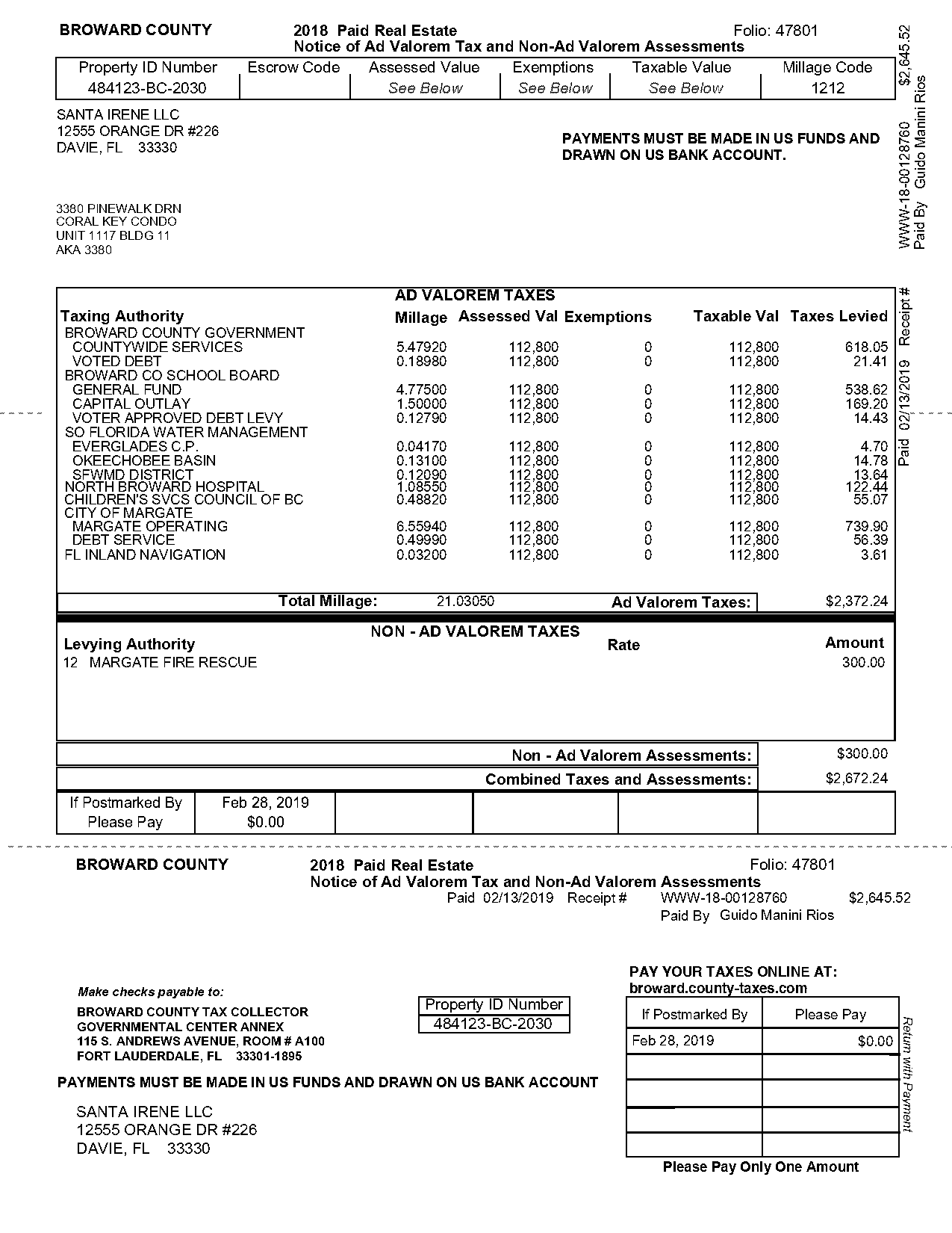 broward county notice of ad valorem taxes