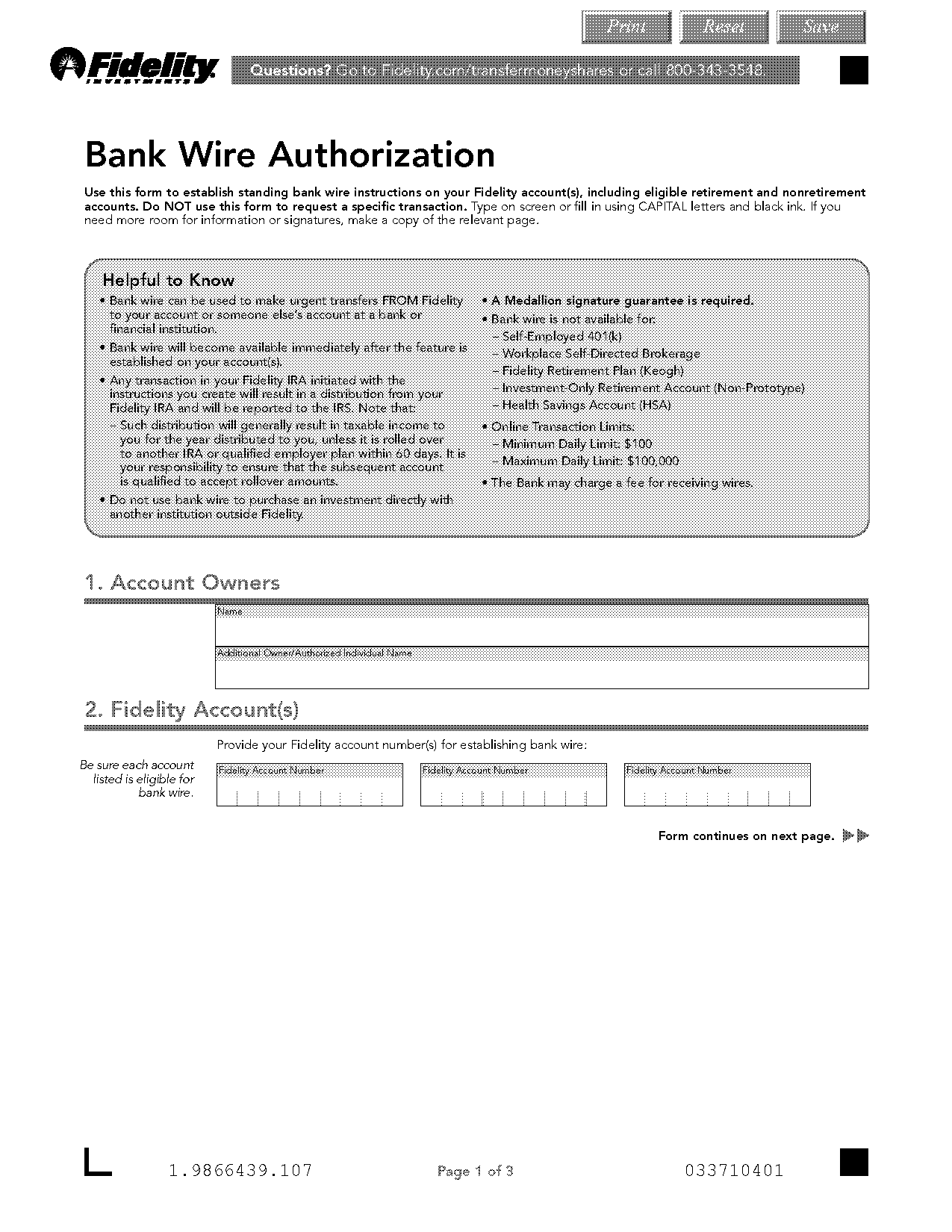 bank wire information form basic