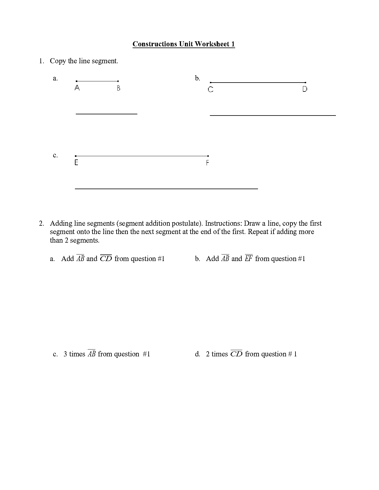 line segment construction worksheet