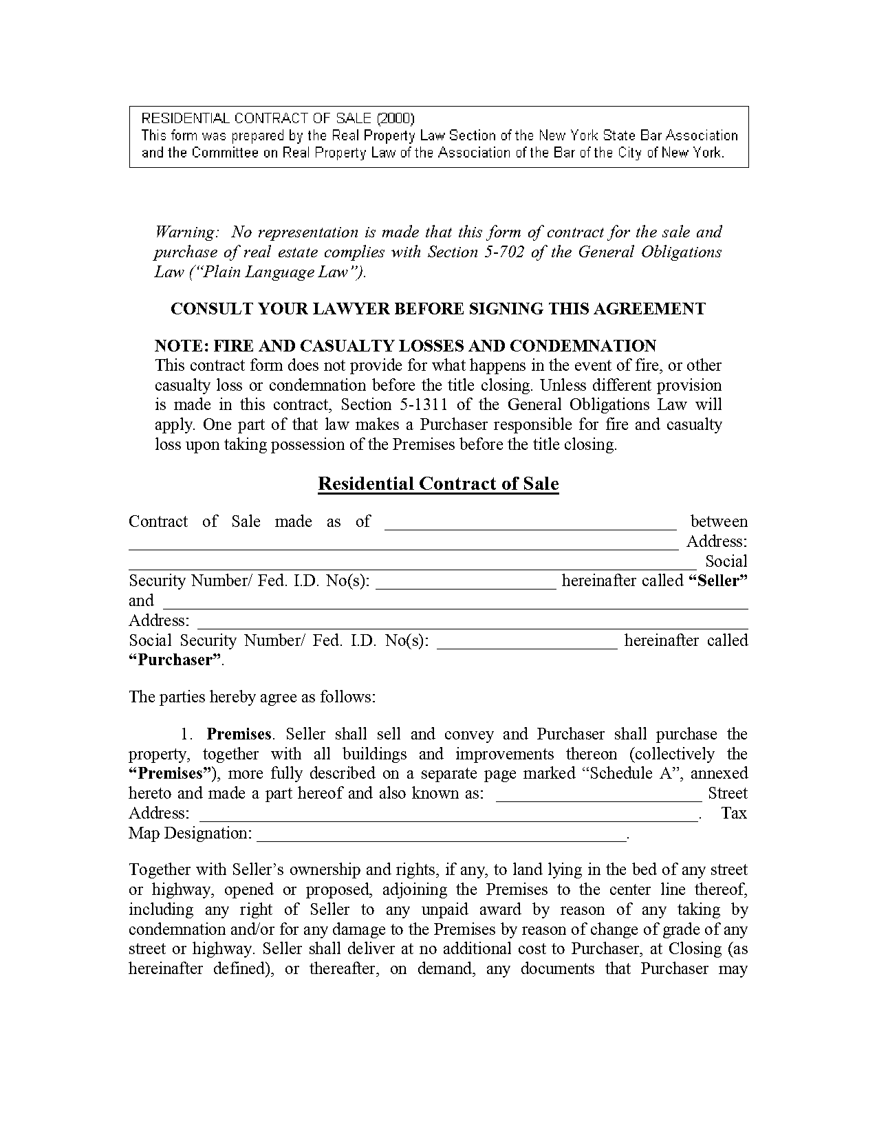 printable contract for sale of house on contract