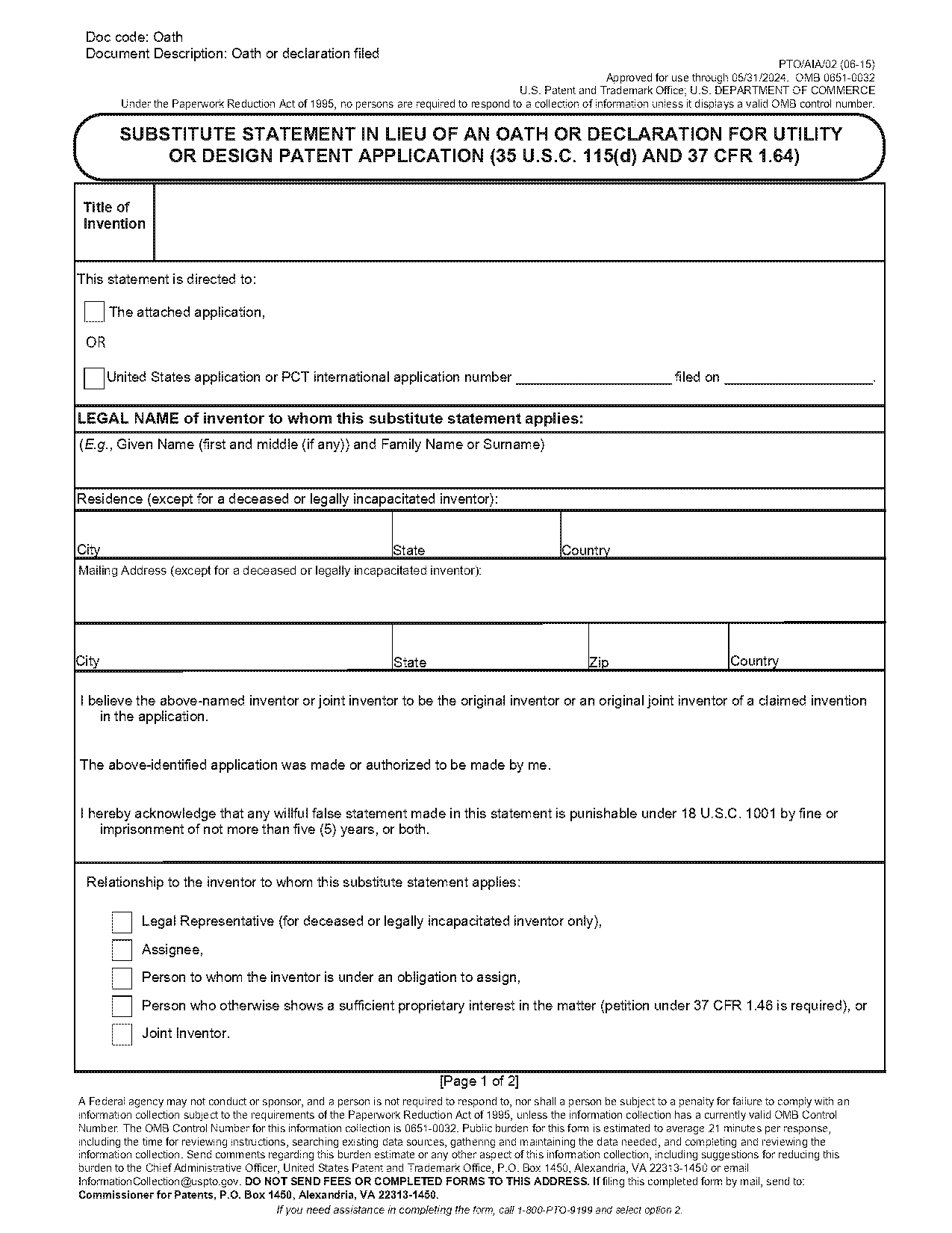 usc bank statement form