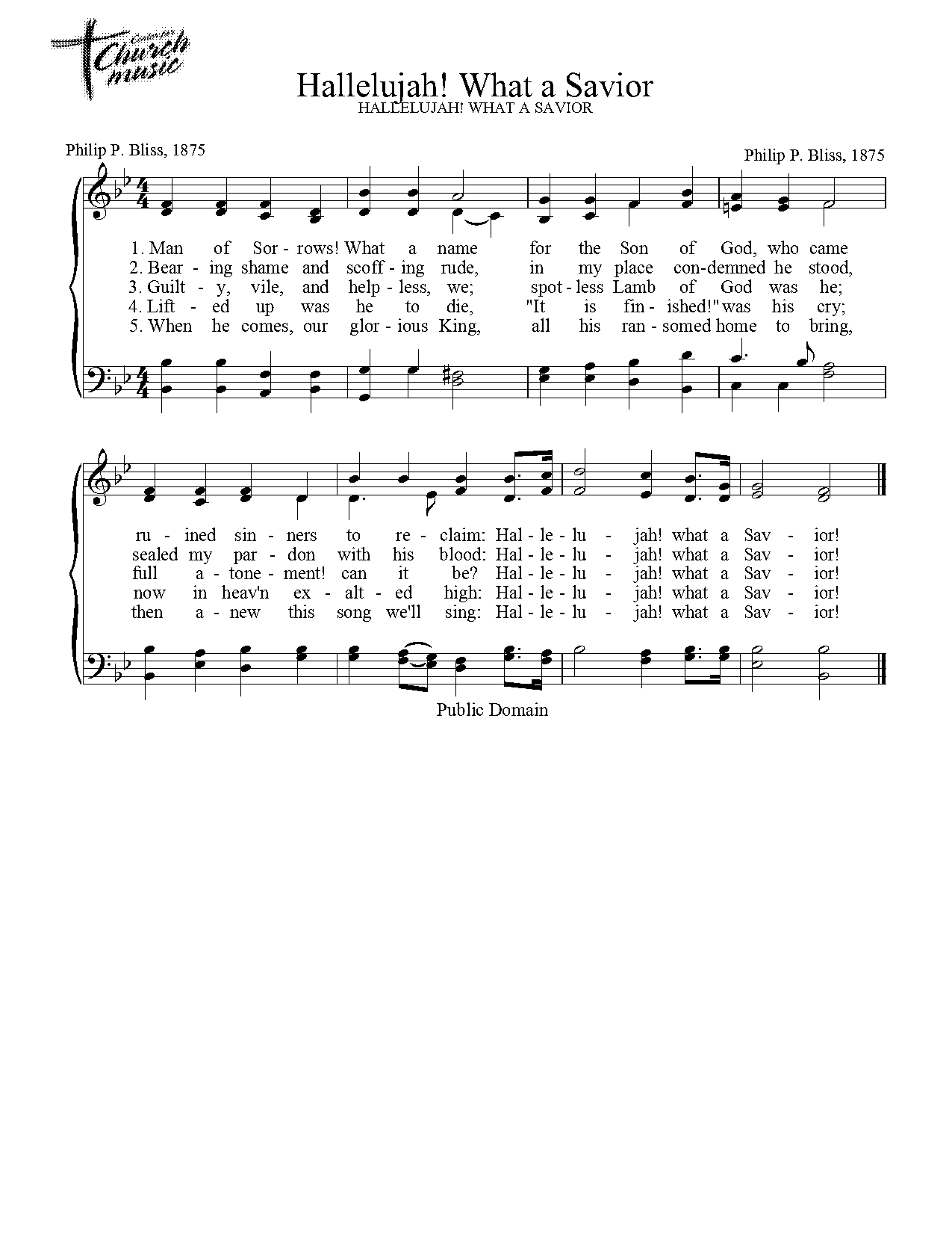 hallelujah what a savior sheet music pdf