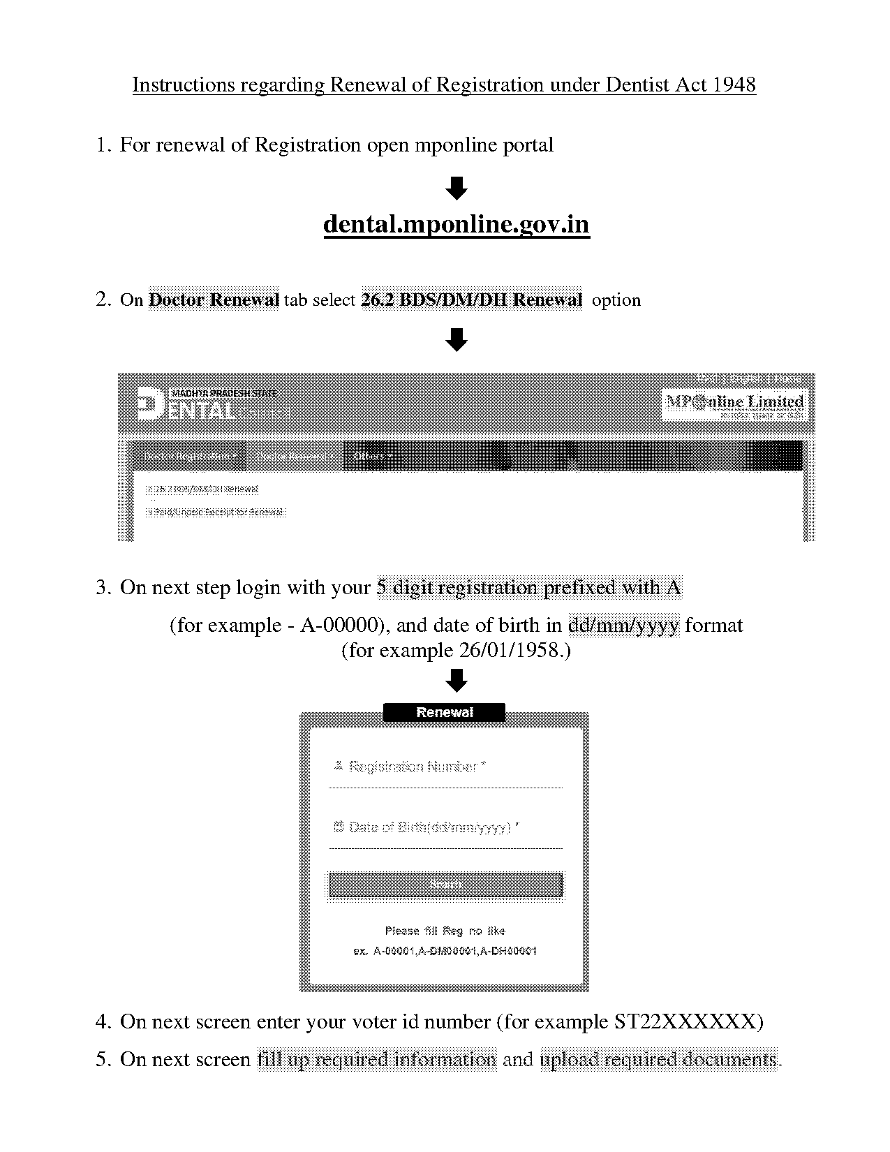 how to renewal bds registration