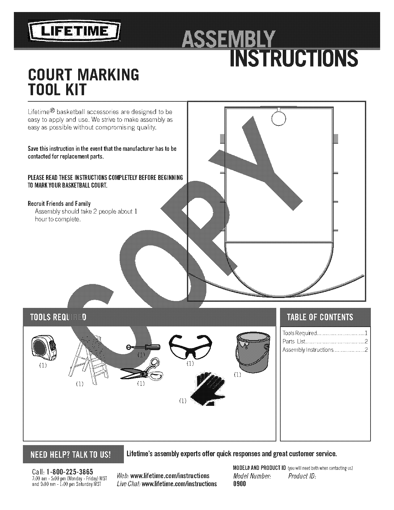 lifetime quick court assembly instructions