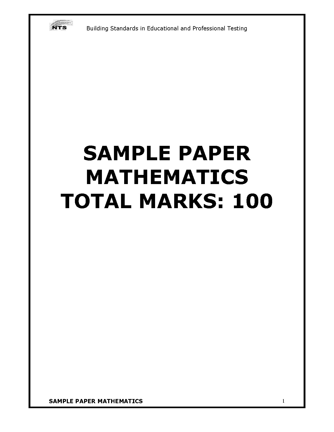 nts test sample paper