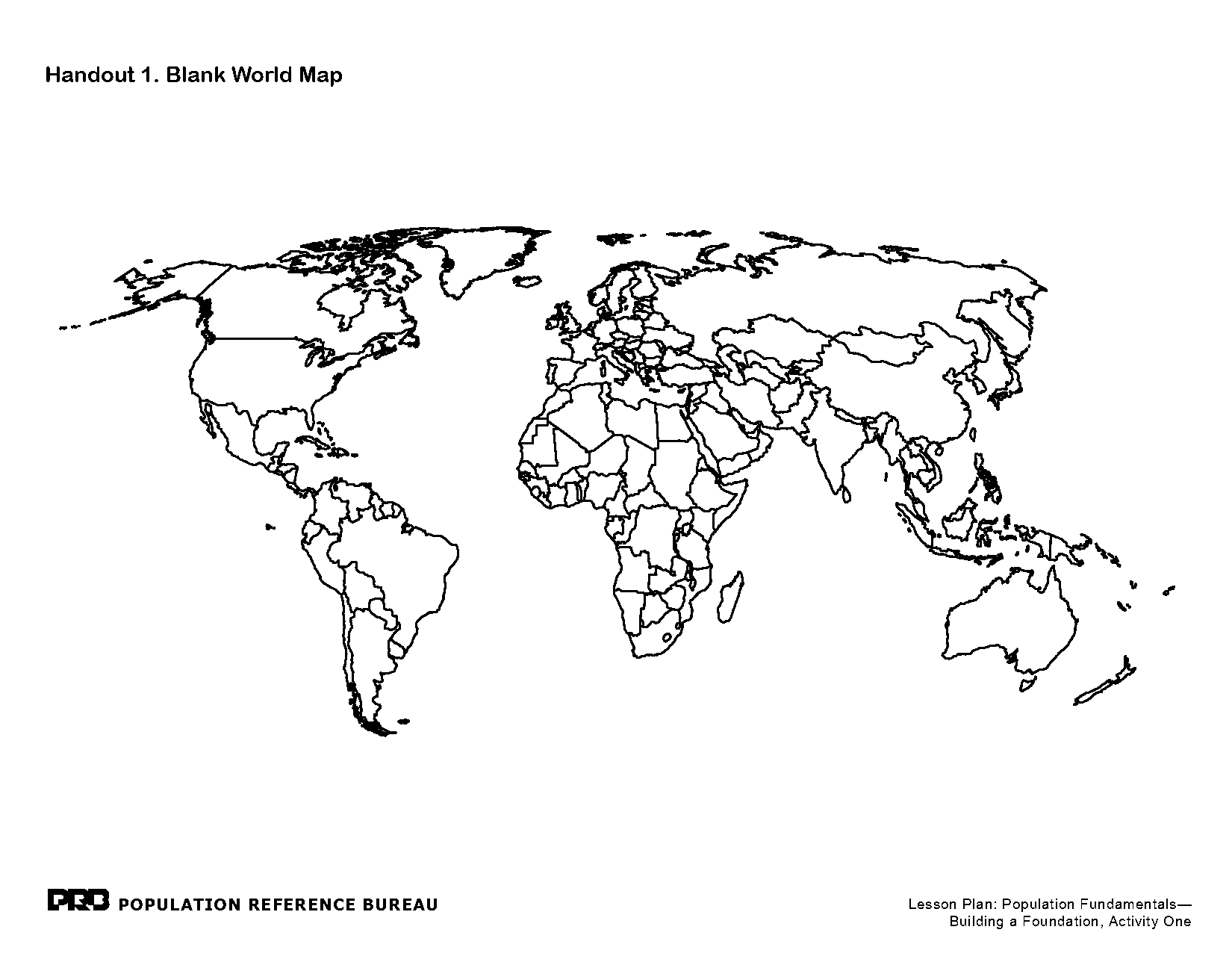 blank world map handout