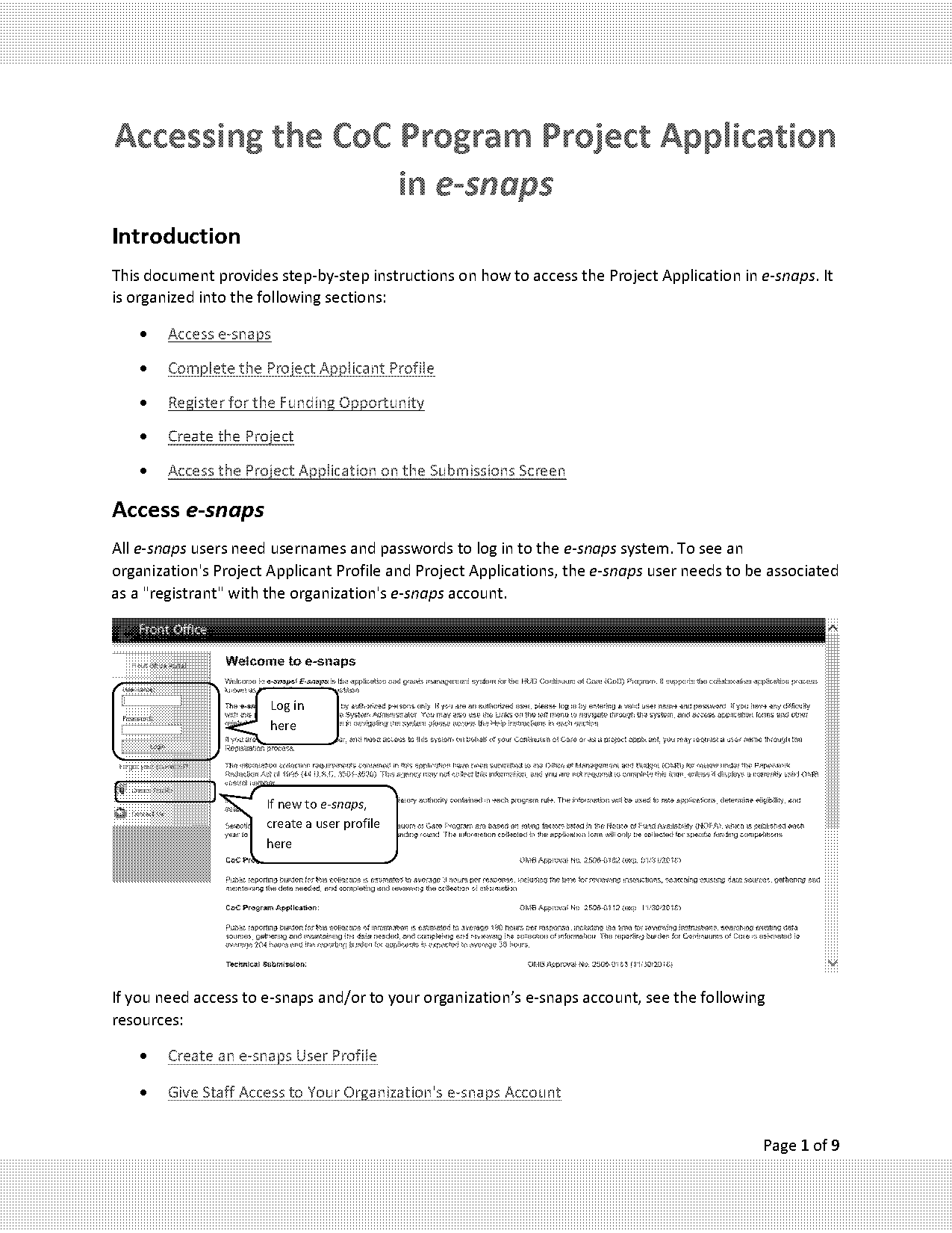 hud exchange esnaps renewal applications