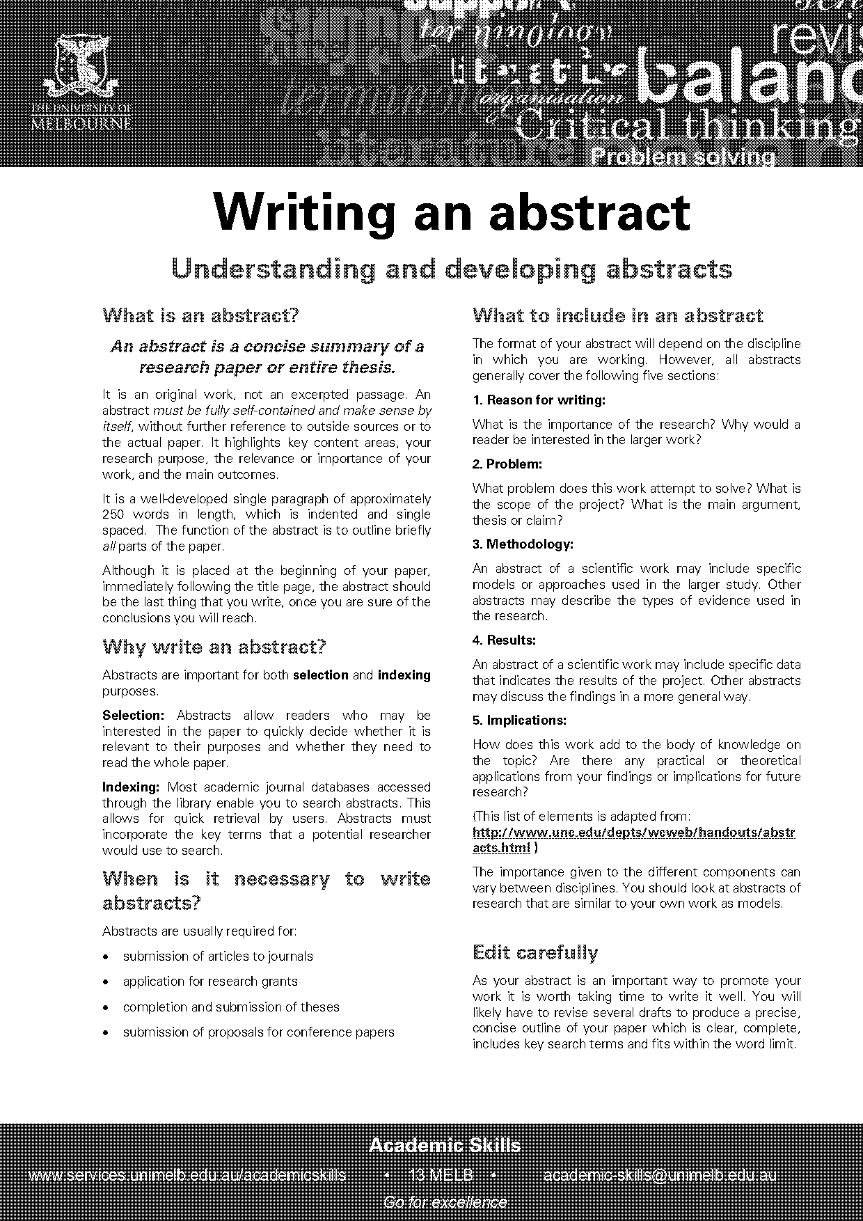 how to write an abstract for engineering report