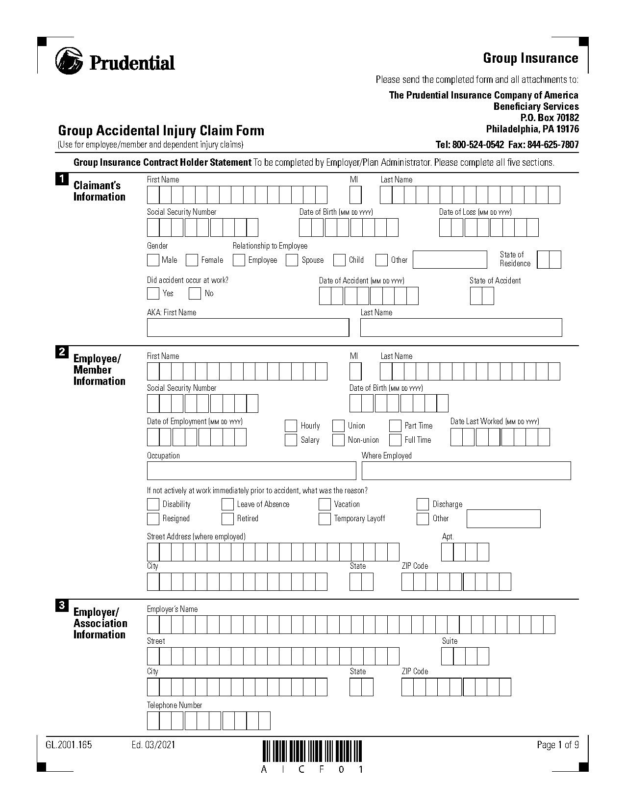 cover letter to prudential address