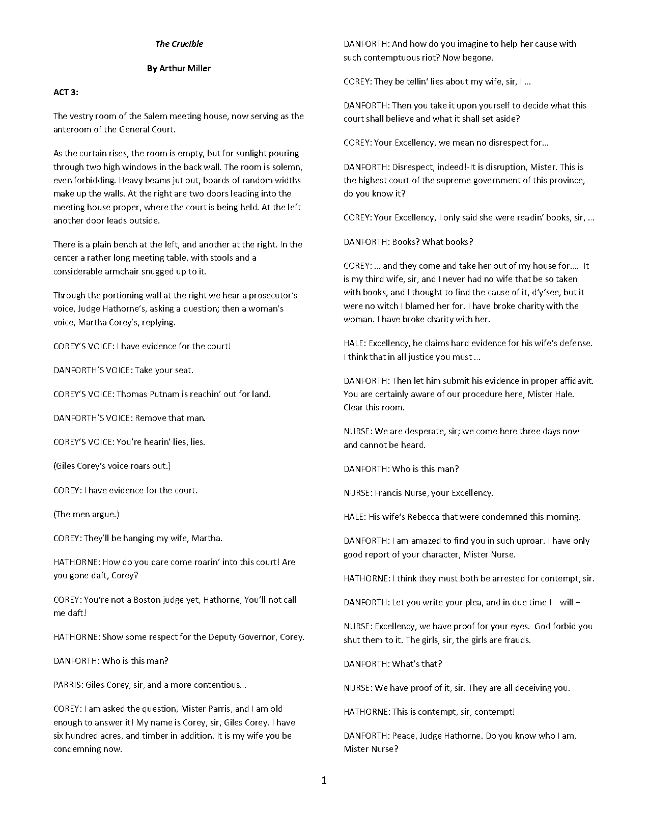 arthur cast away transcript