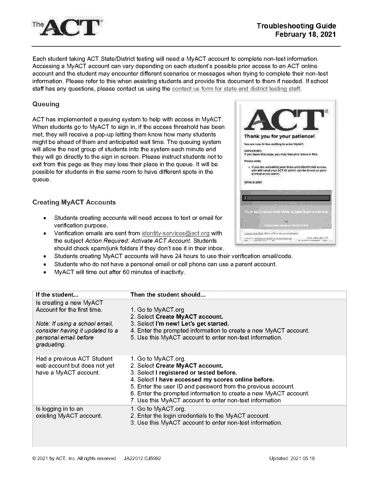 how to check if you signed up for act